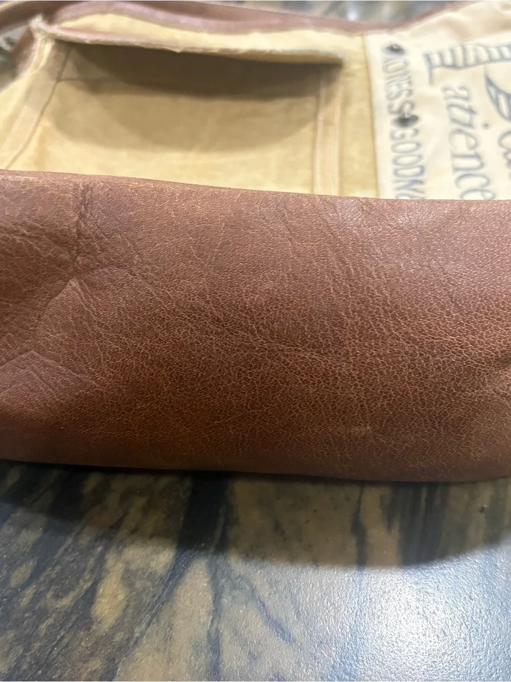 Peace & Patience crossbody bag /purse made from repurposed military canvas